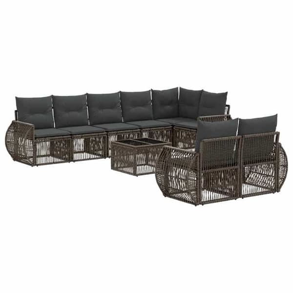 Maison Exclusive - 9-delt have-sofa sæt i grå og mørkegrå polyrotin