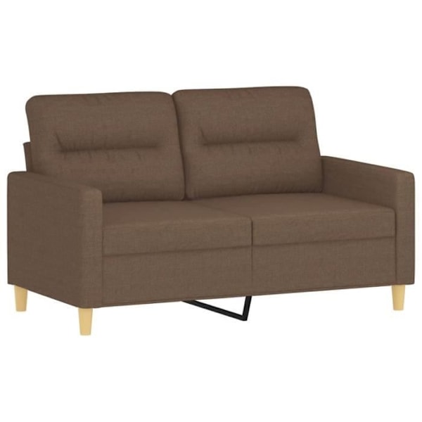 2-personers sofa med pyntepuder brun 120 cm stof80 [cm] Brun