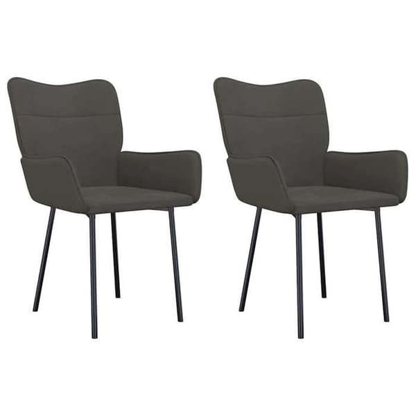 Maison Exclusive - Matstolar set om 2 Mörkgrå Sammet