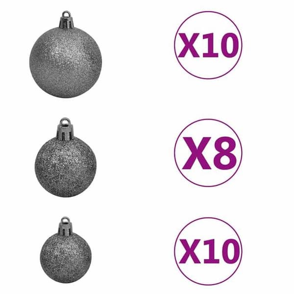Maison Exclusive - Forudbelyst kunstigt juletræ/æblekugler 210cm