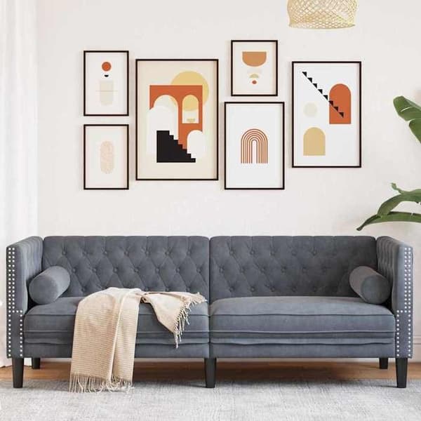 Maison Exclusive - Mørkegrå Sofa 194 x 74,5 x 70,5 cm Velour