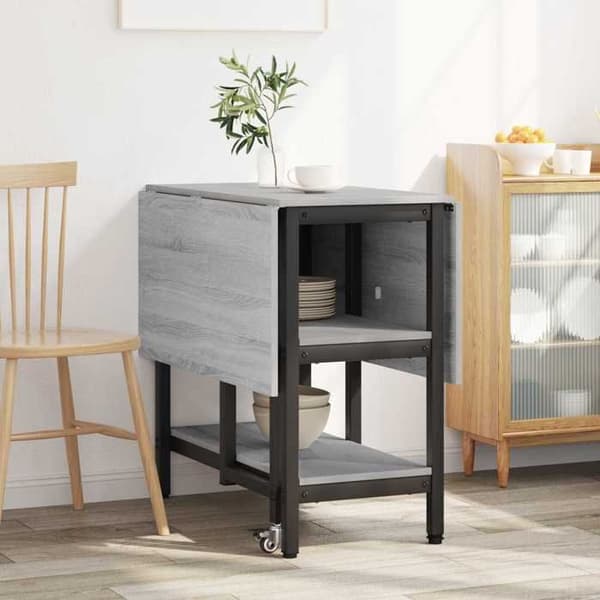 Spisebord - EKSKLUSIV HUS - Sonoma grå - 122 x 80 x 76,5 cm - Ingeniørtræ - Foldemekanisme Sonoma grå