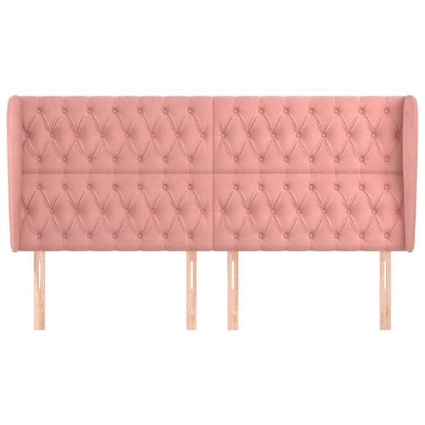 Maison Exclusive - Päätylevy korvilla Vaaleanpunainen 183x23x118/128 cm Sametti rosa