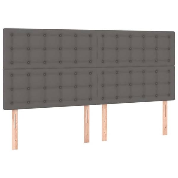 Maison Exclusive - LED Hovedgærde Grå 160x5x118/128 cm Simil læder Grå