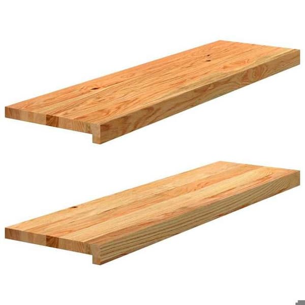 Trappe - EKSKLUSIV HUS - 90 x 25 x 2 cm - Massiv eg - Lys brun - Sæt af 2 ljusbrun