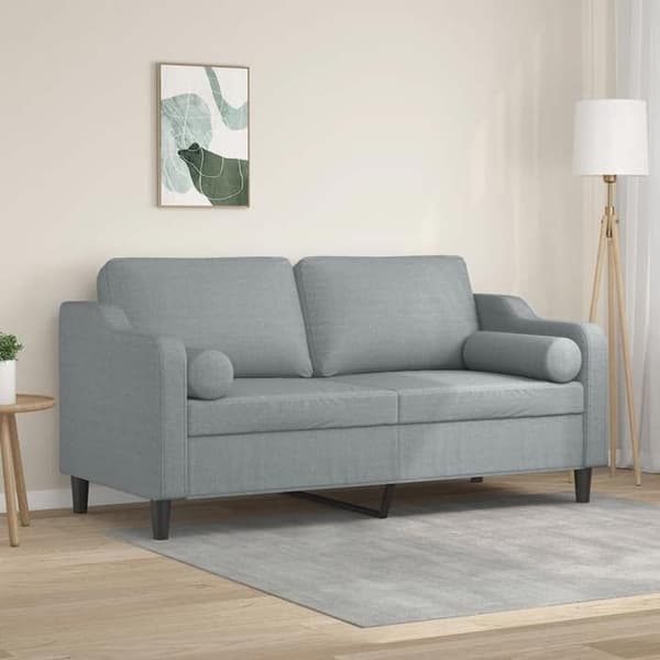 Soffa 2 platser - Maison Exclusive - Ljusgrå - Tyg 100% polyester - Robust metallram ljusgrått