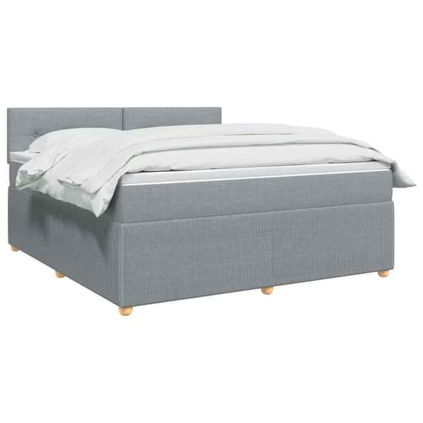 Sengestel med madras - EKSKLUSIV HUS - Boxspring seng - 160 x 200 cm - Lys grå - Justerbar hovedgærde Ljusgrått