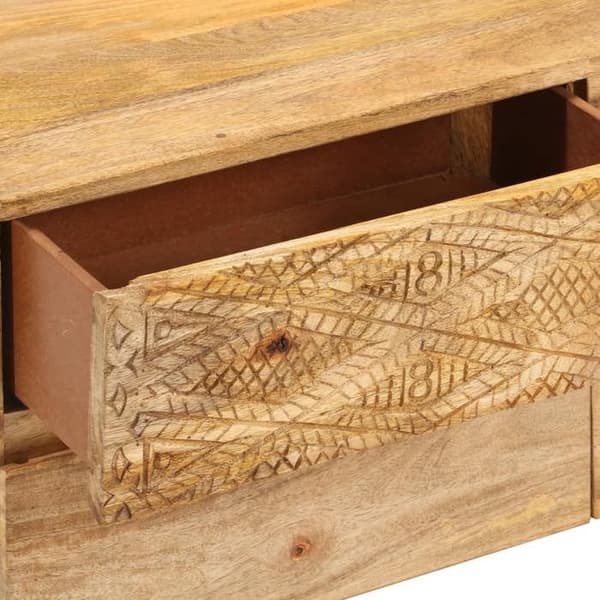Maison Exclusive - TV-møbel i solid mangotræ 110x30x40 cm vitvättad