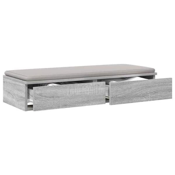Sengekufferter - EKSKLUSIV HUS - 100×36,5×16,5 cm - Sonoma grå - Spånplader - Trykåbning Gris Sonoma