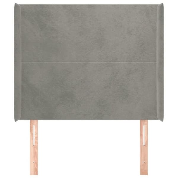 Maison Exclusive - Pääty, jossa korvat, Vaaleanharmaa 83x16x118/128 cm Sametti Ljusgrått