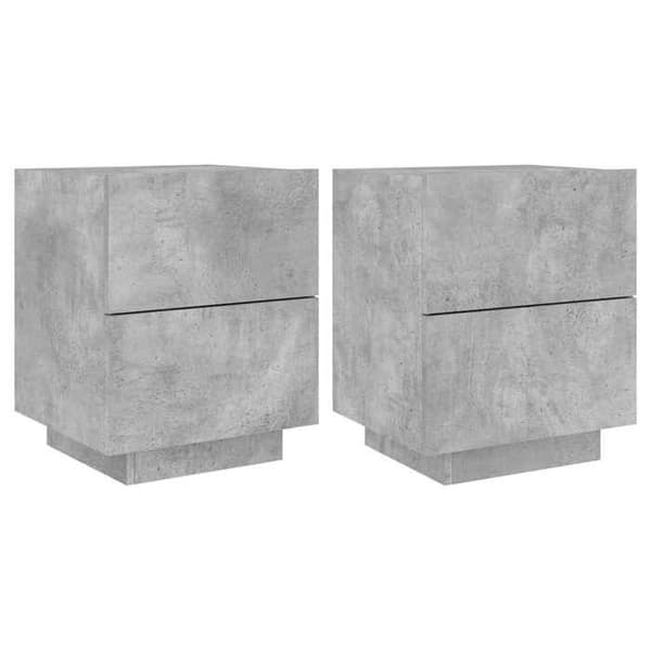 Maison Exclusive - Natteskabe og LED-lys 2 stk grå beton betong grå