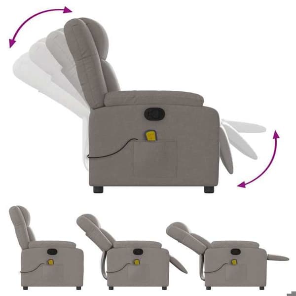 Maison Exclusive - Recliner massagestol Taupe Tyg