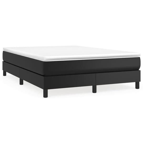 Maison Exclusive - Sengebund med sorte lameller 140x190 cm i kunstlæder Svart