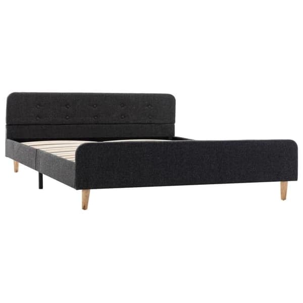 Sengestel - EKSKLUSIV HUS - Jute - Mørkegrå - 160 x 200 cm - Træ/MDF Mörkgrå (juteväv)