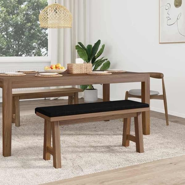 Maison Exclusive - Bænkpude Sort Stof Dybde 35 cm