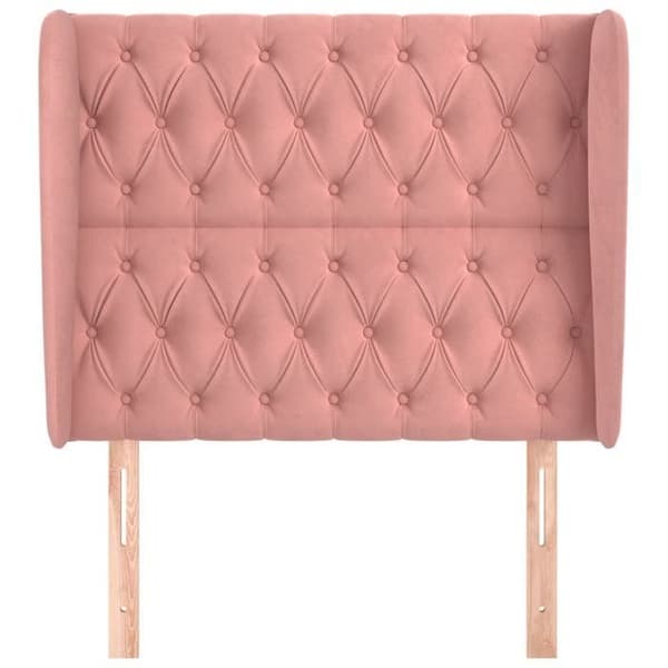 Maison Exclusive - Päätylevy korvilla Vaaleanpunainen 93x23x118/128 cm Sametti Ros