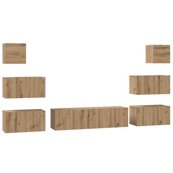 Maison Exclusive - TV-møbel sæt 8 dele 60 x 30 x 30 cm Håndlavet eg
