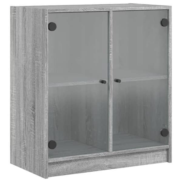 Maison Exclusive - Sivukaappi lasiovilla sonoma harmaa 68x37x75,5 cm sonoma grå
