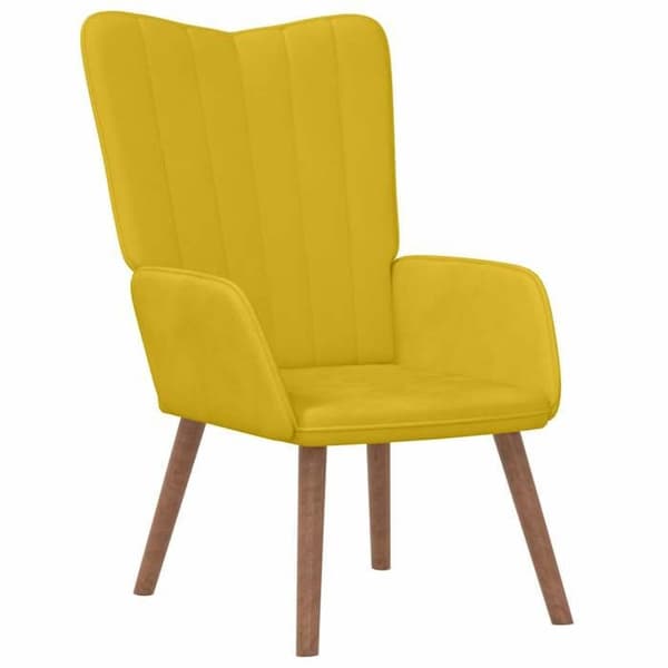 Maison Exclusive - Stol til afslapning i sennepsgul velour