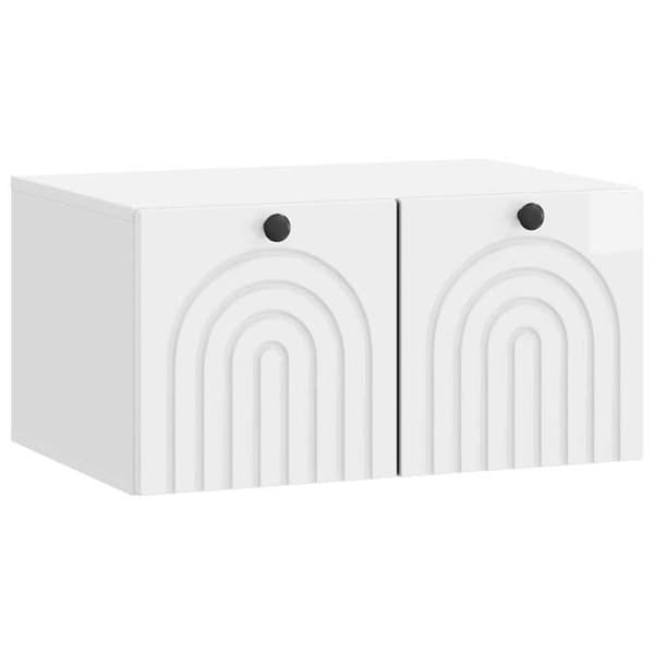 Exklusivt Hem - Väggmonterad TV-möbel Väggmontering Vit glansig 59,5 x 41 x 30 cm