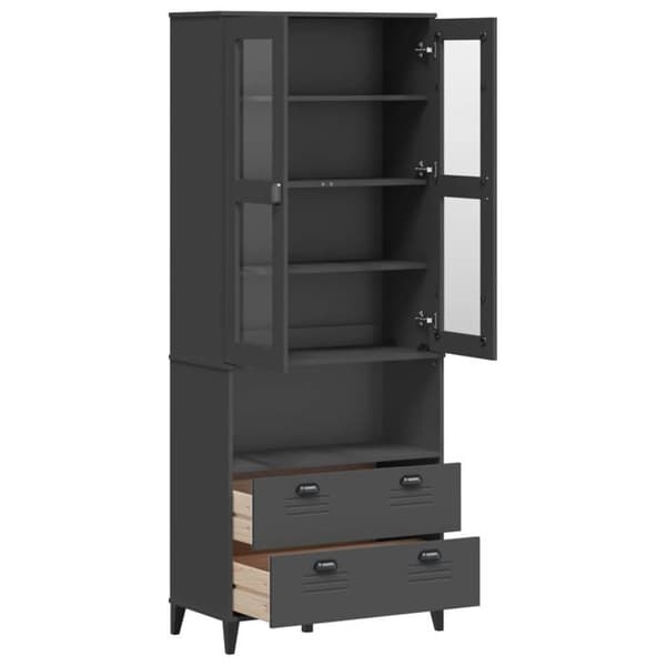 Maison Exclusive - Buffé VIKEN grå antracit 80x40x200 cm massiv furu
