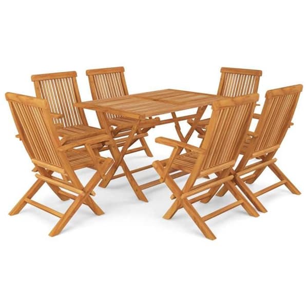 Maison Exclusive - Havegruppe 7 stk Massivt teaktræ