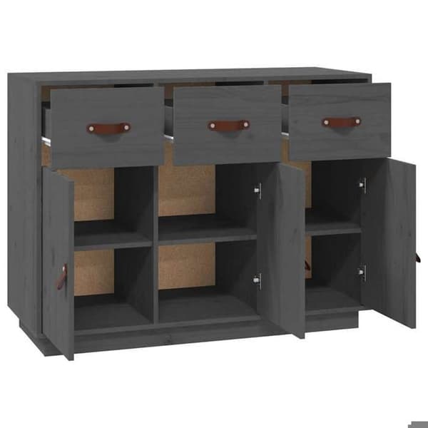Maison Exclusive - Harmaa buffet 100x40x75 cm Massiivipuu mänty