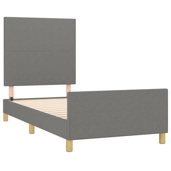 Maison Exclusive - Sengebund uden madras mørkegrå 90x190 cm stof