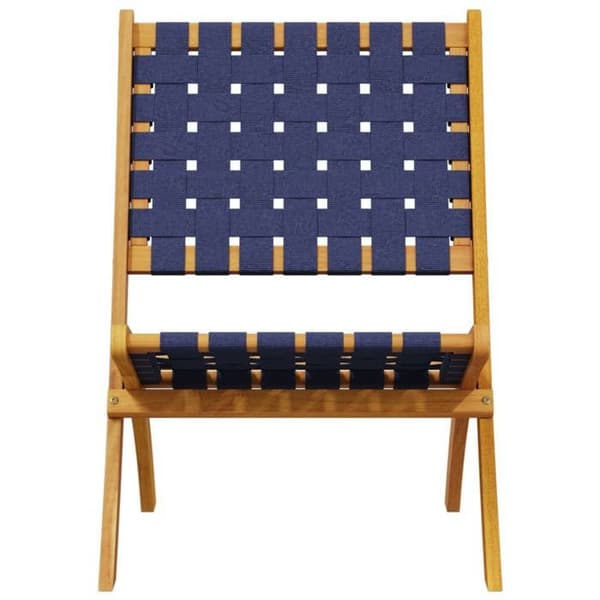Maison Exclusive - Fällstolar (set om 2) i mörkblå massiv akaciaträ och tyg
