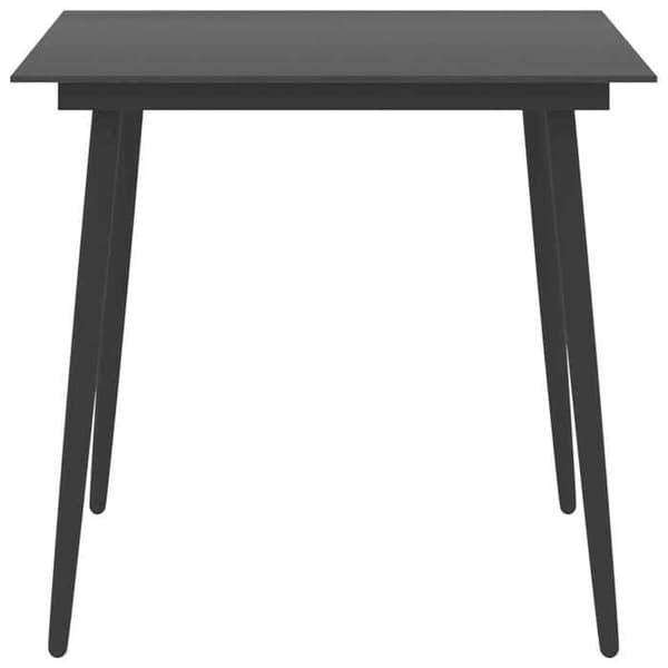 Maison Exclusive - Musta puutarhapöytä 80x80x74 cm Teräs ja lasi
