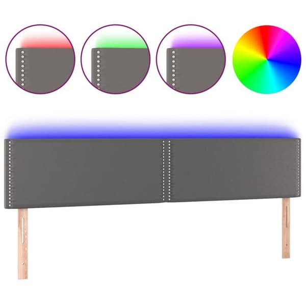 Maison Exclusive - LED Hovedgærde Grå 200x5x78/88 cm Syntetisk Læder