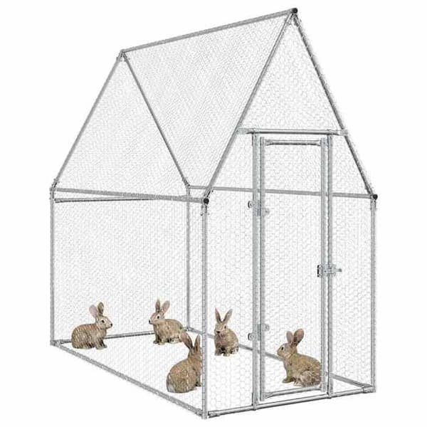 Maison Exclusive - Silverfärgad hönsgård 200x100x190 cm galvaniserat stål Silver