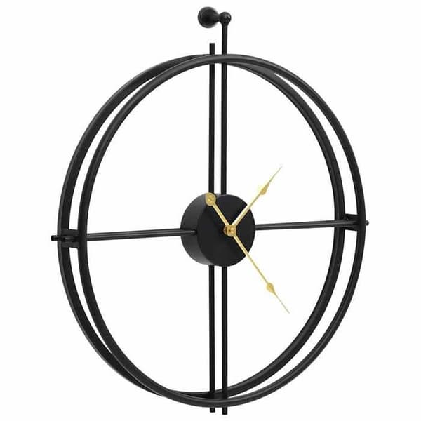 Maison Exclusive - Musta seinäkello 52 cm Rautaa
