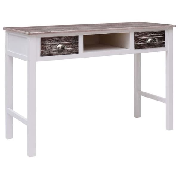 Maison Exclusive - Brun Kontor 110 x 45 x 76 cm Trä brunt och vitt