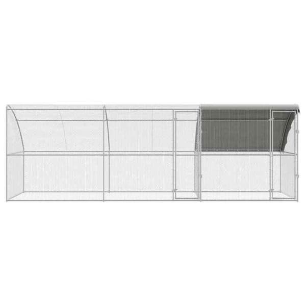 Maison Exclusive - Hønsebur med 2 døre 3 dele Sølv 600x200x200cm Silver