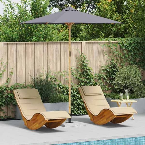 Maison Exclusive - Haveparasol Ø 240 x 260 cm Rund Bambus Mørkegrå