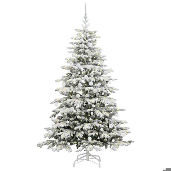 Kunstigt juletræ - EKSKLUSIV HUS - Ledede grene - 210 cm - Hvid - USB LED-belysning Vit
