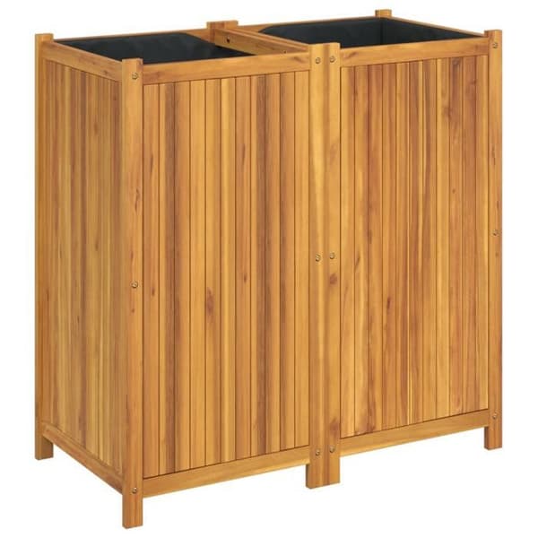 Maison Exclusive - Blomlåda med foder 100x50x100 cm massiv akaciaträ