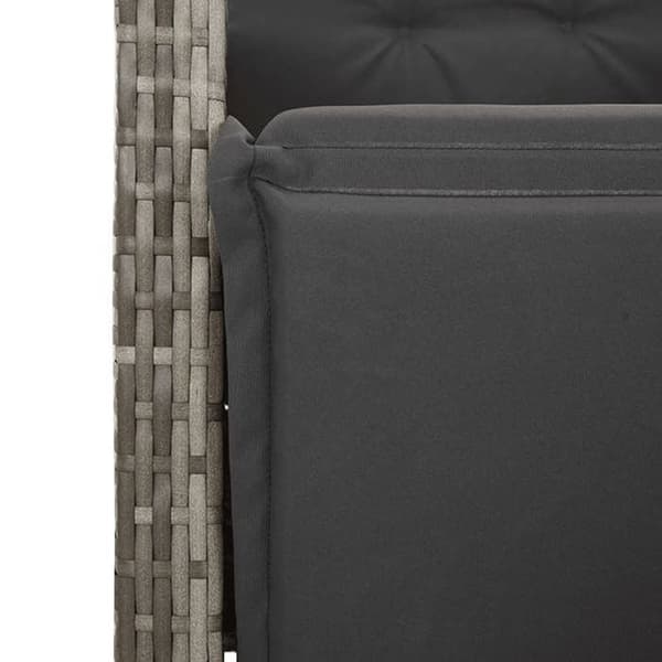 Maison Exclusive - Trädgårdsbistro-set 5 delar med gråa kuddar i polyrotting