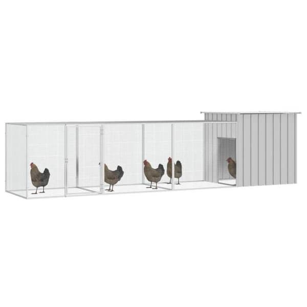 Exklusivt hus - Hönsgård Grå 400x91x100 cm Galvaniserat stål grå