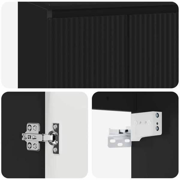 Eksklusiv hus - Vægmonteret håndvask vanity Sort 49,5 x 41 x 63 cm Ingeniørtræ