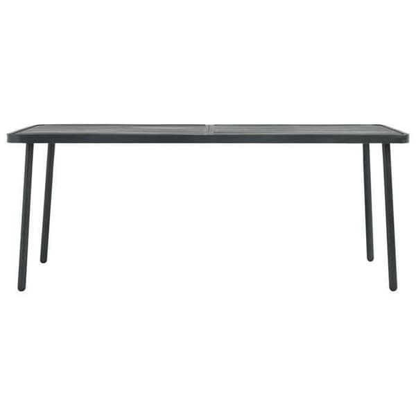 Maison Exclusive - Tummanharmaa puutarhapöytä 180x83x72 cm Teräs