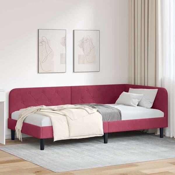 Maison Exclusive - Bordeauxn kulmasänky 90 x 190 cm Sametti