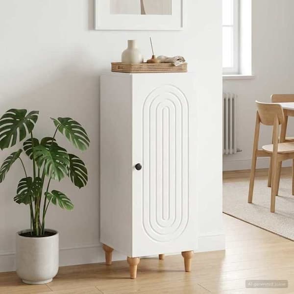 Maison Exclusive - Hvid glans buffet 33 x 34,5 x 90 cm Ingeniørtræ