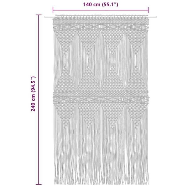 Maison Exclusive - Makramee-verho 140x240 cm Puuvilla