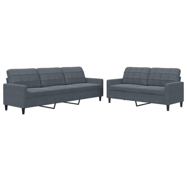 Maison Exclusive - Sæt af 2 sofaer med puder Mørkegrå Velour