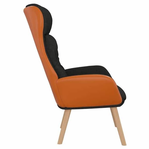 Maison Exclusive - Sort stof og PVC afslapningsstol