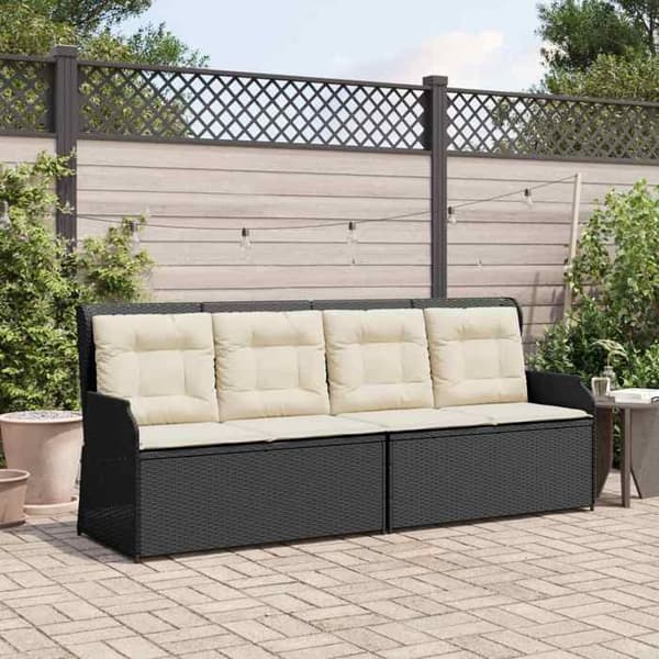Maison Exclusive - Musta polyrottinkinen puutarhapenkk Svart