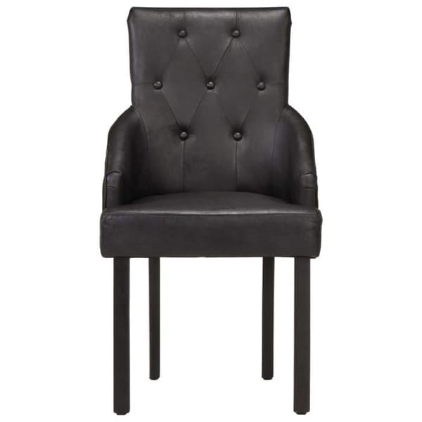 Maison Exclusive - Matstolar set om 4 svart äkta getskinn
