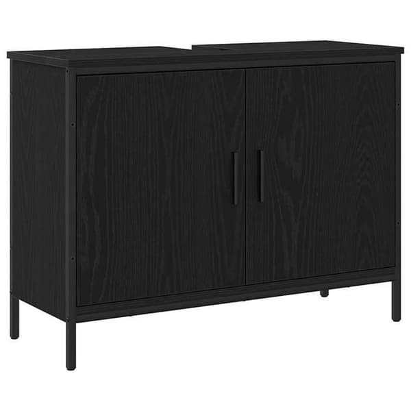 Maison Exclusive - Badeværelsesvaskeskab i sort eg 80 x 30 x 60 cm svart ek